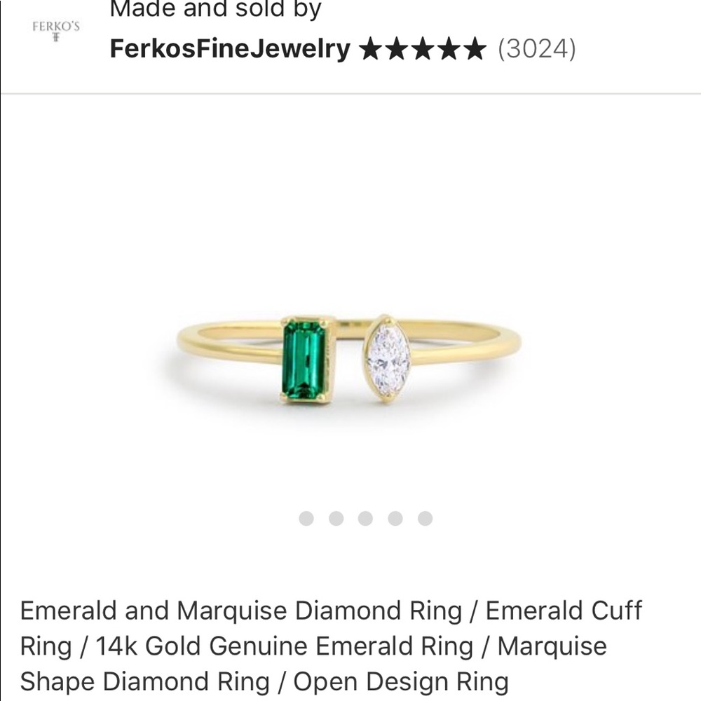 Diamond and Emerald Stackable Rings - Picture 3 of 4